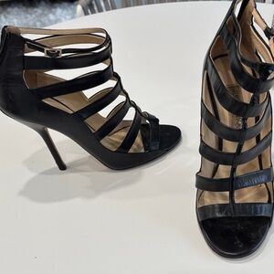 Jimmy Choo Authentic Black Strappy High Heel Sandals- Size 38 1/2